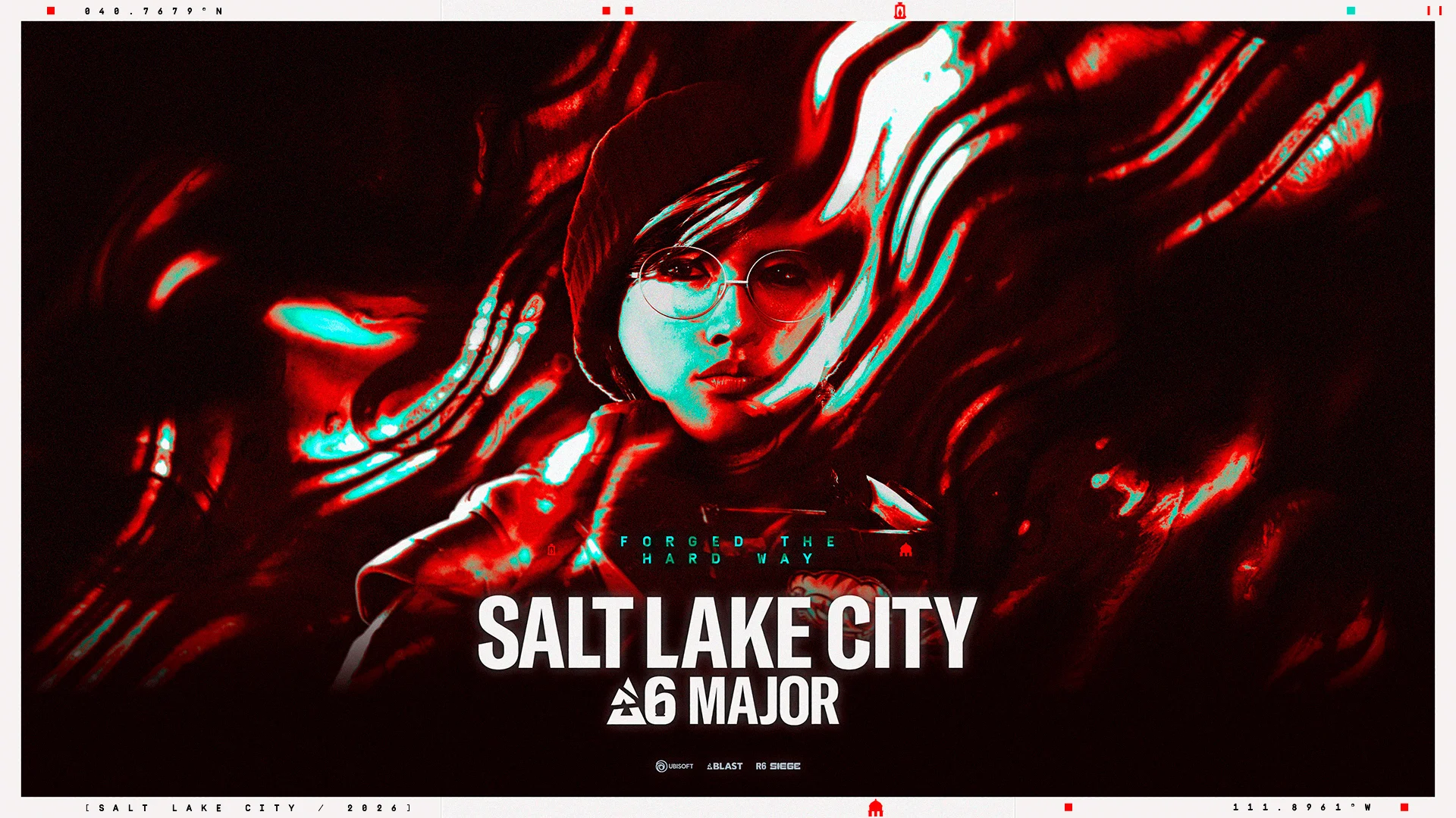 Banner oficial do Major de Salt Lake City de Rainbow Six Siege com identidade visual do campeonato