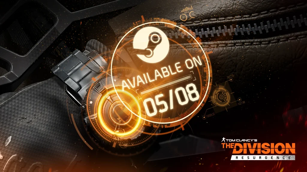 Arte oficial de The Division Resurgence informando a chegada do jogo ao PC em 5 de agosto.