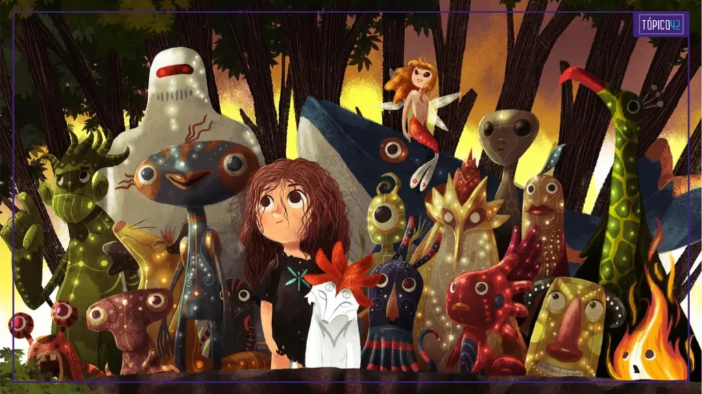 Arte promocional de A Pequena Parzifal e Seus Amigos Imaginários, novo livro ilustrado em campanha no Catarse.